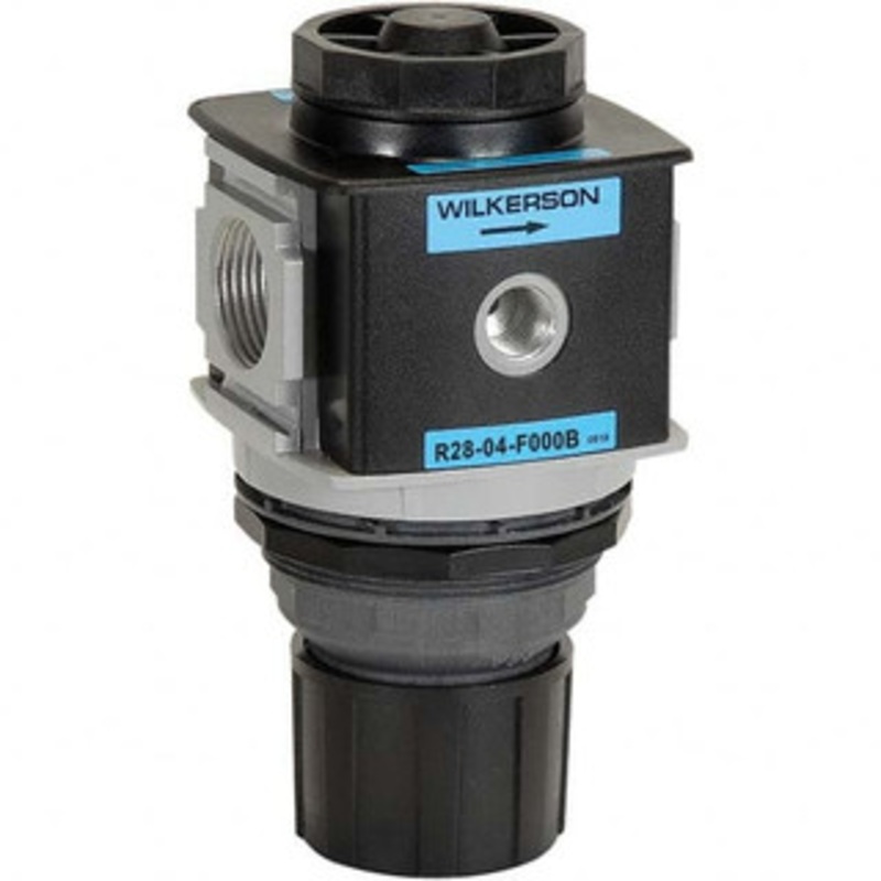 Wilkerson 3/8 NPT 0 – 125 psi Standard Aluminum Die Cast Regulator 300 Max Supply psi, 228 CFM, -13 to 150F, 2.87 Wide x 5.87 High R28-03-F000B – 11758141