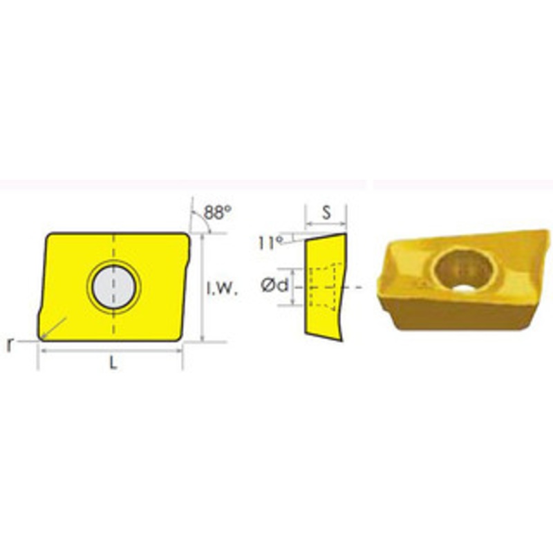 APKT/PF CARBIDE SHOULDER MILLING INSERTS (11MM, 16MM) [Pack of 10] – 6010-3002