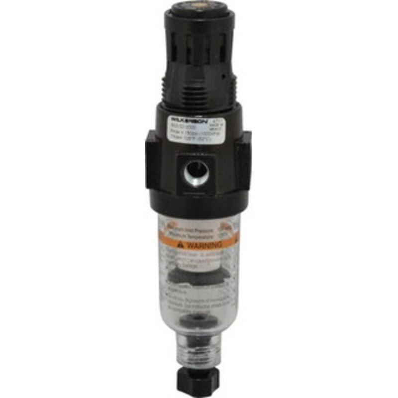 Wilkerson 1/4 NPT Miniature 1 Pc Filter/Regulator FRL Unit 18 SCFM, 150 Max psi, Polycarbonate Bowl, Manual Drain B03-02-0000 – 01004852