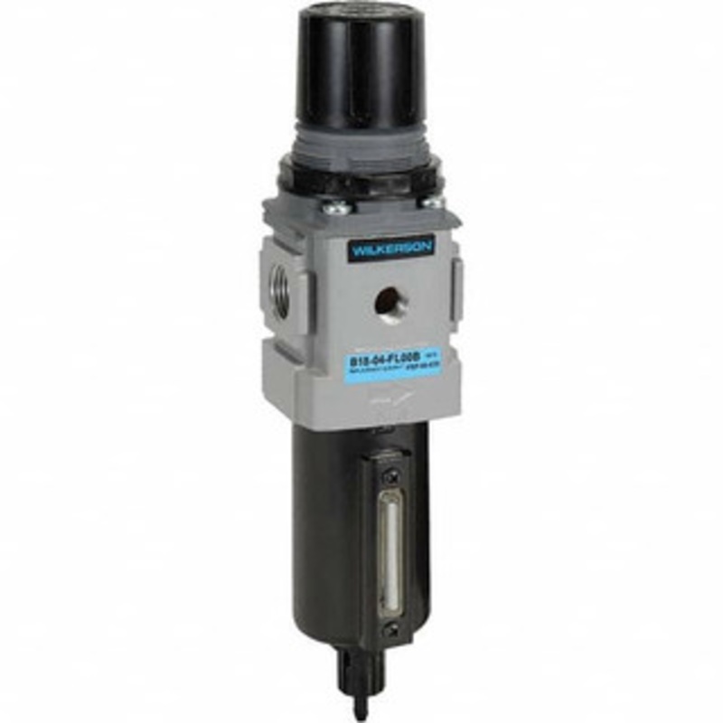Wilkerson 3/8 NPT Compact 1 Pc Filter/Regulator FRL Unit with Sight Glass 158 SCFM, 250 Max psi, Aluminum Bowl, Manual Drain Drain B18-03-FL00B – 11759990