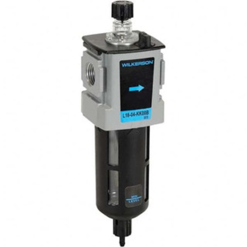 Wilkerson Lubricators, Type: Standard – Modular, Port Size NPT: 3/8, Maximum Working Pressure (psi): 150, Body Material: Aluminum Die Cast, Bowl Material: Polycarbonate, Cubic Feet per Minute: 90.00 L18-03-KK00B – 15973316