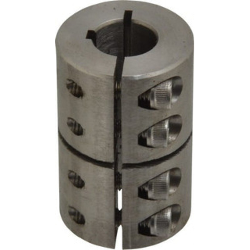 Climax 1/2 Inside x 1-1/8 Outside Diam, One Piece Split Clamping Collar with Keyway 1-3/4 Long x 1/8 Keyway Width x 1/16 Keyway Depth ISCC-050-050SKW – 70545017