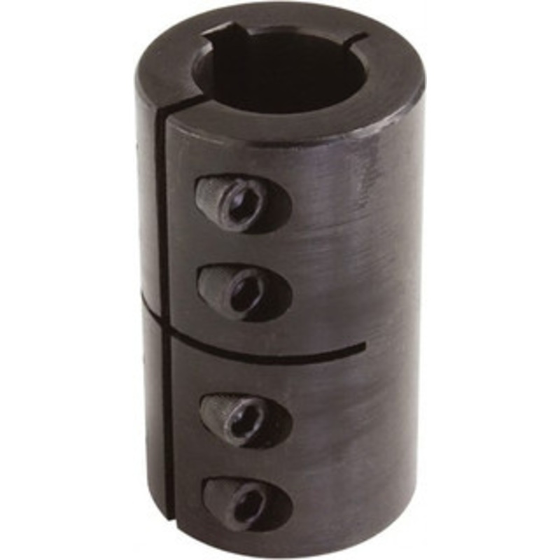 Climax 1 Inside x 1-3/4 Outside Diam, One Piece Split Clamping Collar with Keyway 3 Long x 1/4 Keyway Width x 1/8 Keyway Depth ISCC-100-100-KW – 55551485