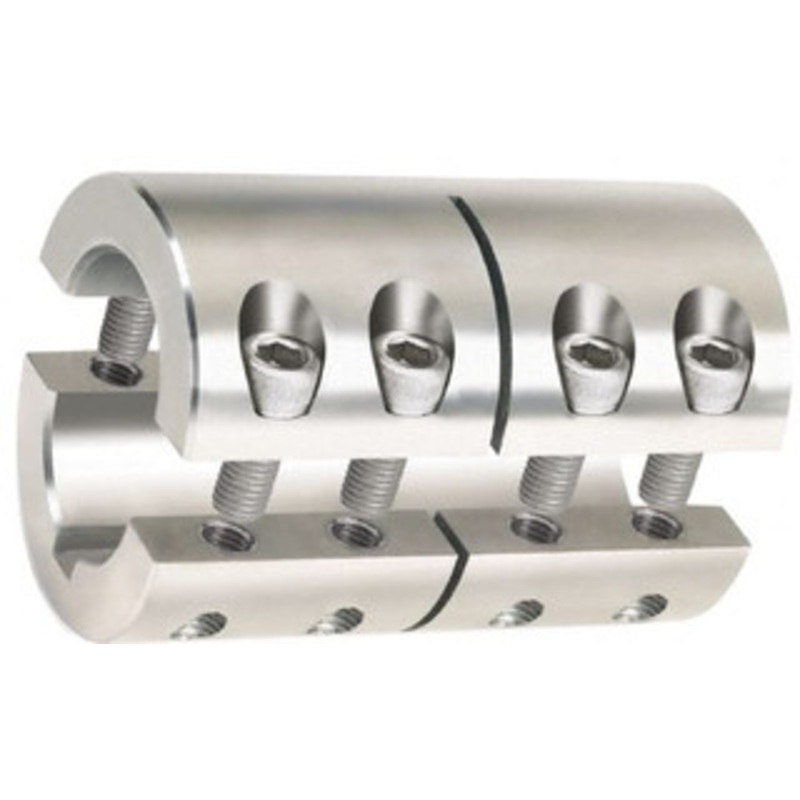 Climax 12mm Inside x 29mm Outside Diam, Metric Two Piece Clamping Rigid Coupling with Keyway 45mm Long x 4mm Keyway Width x 1.8mm Keyway Depth 2MISCC-12-12SKW – 75256495
