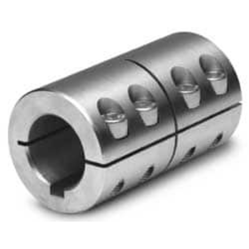 Climax 1-1/2 Inside x 2-5/8 Outside Diam, One Piece Split Clamping Collar with Keyway 3-7/8 Long x 3/8 Keyway Width x 3/16 Keyway Depth ISCC-150-150SKW – 70546254