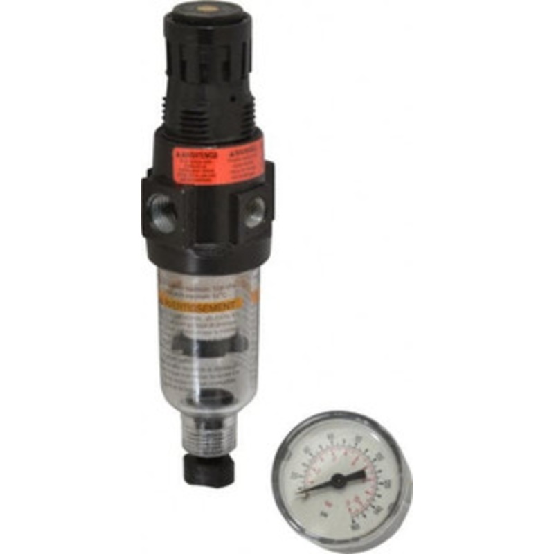 Wilkerson 1/4 NPT Miniature 1 Pc Filter/Regulator FRL Unit with Pressure Gauge 18 SCFM, 150 Max psi, Polycarbonate Bowl, Manual Drain B03-02-G000 – 86371234