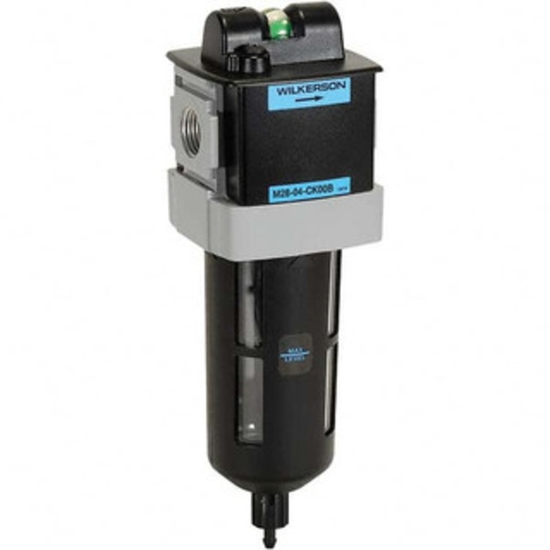 Wilkerson Coalescing Filters, Port Size: 3/8, Maximum Working Pressure (psi): 150, Bowl Material: Polycarbonate, Width (Decimal Inch): 2.8700, Height (Inch): 9-1/4, Height (Decimal Inch): 9.250 M28-03-CK00B – 11758661