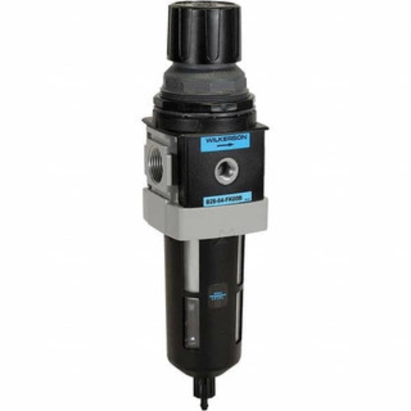 Wilkerson 3/8 NPT Standard 1 Pc Filter/Regulator FRL Unit 200 SCFM, 150 Max psi, Polycarbonate Bowl, Manual Drain Drain B28-03-FK00B – 11760089