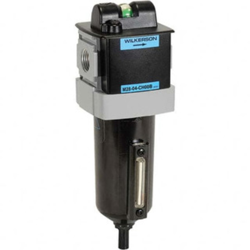 Wilkerson Coalescing Filters, Port Size: 3/4, Maximum Working Pressure (psi): 250, Bowl Material: Aluminum, Width (Decimal Inch): 2.8700, Height (Inch): 9-1/4, Height (Decimal Inch): 9.250 M28-06-CH00B – 11758539