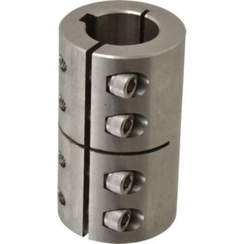 Climax 1 Inside x 1-3/4 Outside Diam, One Piece Split Clamping Collar with Keyway 3 Long x 1/4 Keyway Width x 1/8 Keyway Depth ISCC-100-100SKW – 70546197