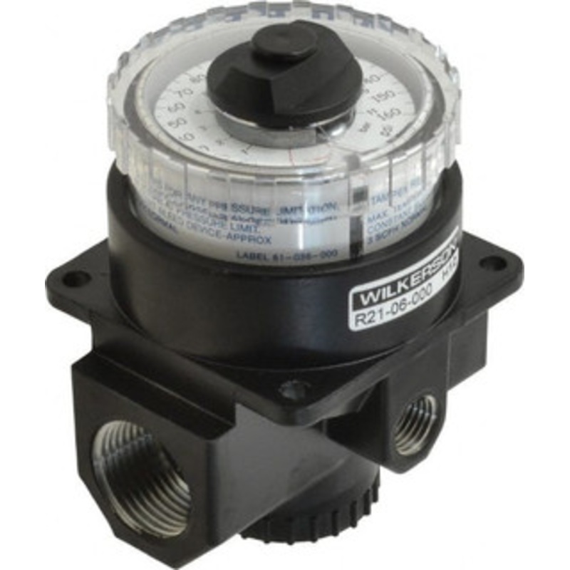 Wilkerson 3/4 NPT 5 – 160 psi Dial Air Regulator Zinc Regulator 300 Max Supply psi, 220 CFM, 32 to 150F, 3.2 Wide x 4.19 High R21-06-000 – 72004328