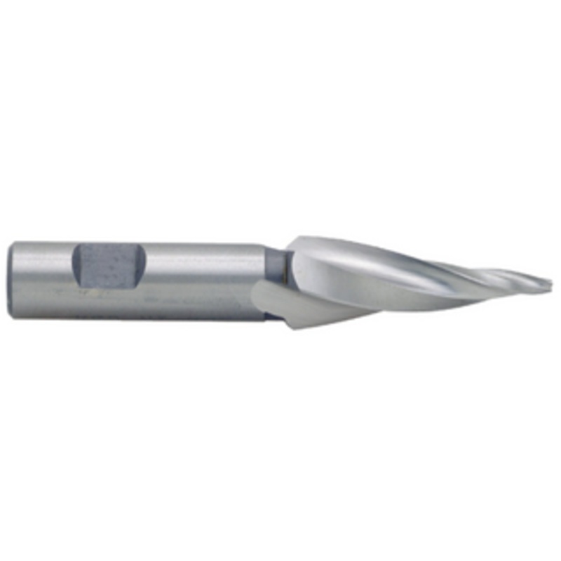 Precise 3 Flute Tapered 5 Per Side End Mill, B10 Tool, 1/8 Tip, 2-1/2 Length of Cut, 1/2 Shank Diameter, 4-5/16 Overall Length