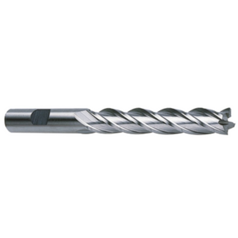 Precise 4 Flute Extra Long M42 8% Cobalt Single End Mill, 5/16 Size, 3/8 Shank Diameter, 2 Length of Cut, 3-3/4 OAL